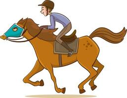 Vector illustration of people riding horses.