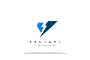 Initial Letter V Volt Logo Design vector