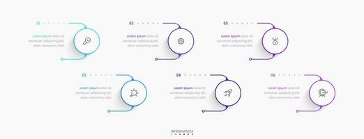 Vector Infographic label design template with icons and 6 options or steps. Can be used for process diagram, presentations, workflow layout, banner, flow chart, info graph.