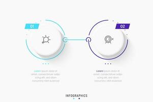 Vector Infographic label design template with icons and 2 options or steps. Can be used for process diagram, presentations, workflow layout, banner, flow chart, info graph.