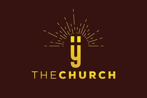 Trendy and Professional letter Y church sign Christian and peaceful vector logo design