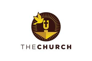 de moda y profesional letra y Iglesia firmar cristiano y pacífico vector logo diseño