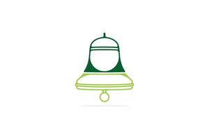 School Bell logo design vector illustration. Alert and alarm objects icon design concept. Bell Icon in trendy flat style logo.