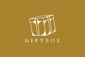 Gift box wrapped vector logo design. Gift icon design concept. Black Friday and Christmas gift box logo design.