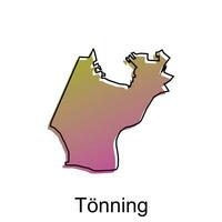 Map City of Tonning, World Map International vector template with outline illustration design, suitable for your company