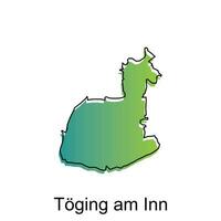 Map City of Toging Am Inn, World Map International vector template with outline illustration design, suitable for your company