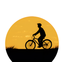 fiets silhouet PNG generatief met ai