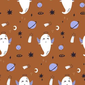 sin costura modelo fantasma con espacio elementos vector