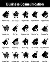 A set of 20 business icons as remove tag, cart search, tag security vector