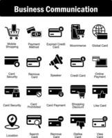 A set of 20 business icons as mobile shopping, payment method, expired credit card vector