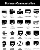A set of 20 business icons as approved card, mobile payment, card notification vector