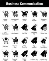 A set of 20 business icons as update cart, synchronize cart, cart security vector