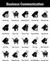 A set of 20 business icons as global tag, favorite tag, shopping deal vector