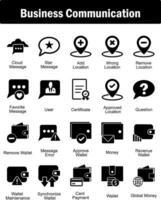 A set of 20 business icons as cloud message, star message, add location vector
