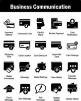 A set of 20 business icons as payment method, download card, card in hand vector