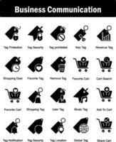 A set of 20 business icons as tag protection, tag security, tag prohibited vector