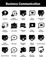A set of 20 business icons as question, wallet maintenance, upload wallet vector