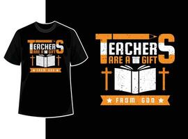 Vintage typography teacher t shirt design template with teacher day motivation quote and vector