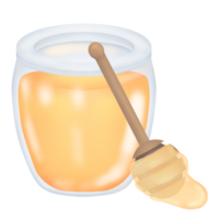 Yellow honey in a glass jar png