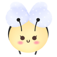 Yellow and black cute little bee png
