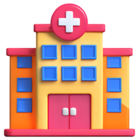 Hospital cartoon cute AI Generative png