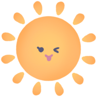 söt orange Sol png