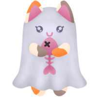 gato fofo de halloween png