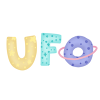 UFO fofa palavra png