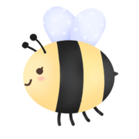 Yellow and black cute little bee png