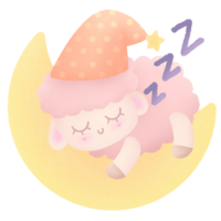 mouton en train de dormir sur le lune png