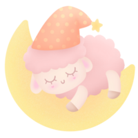 mouton en train de dormir sur le lune png