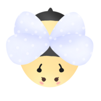 Yellow and black cute little bee png