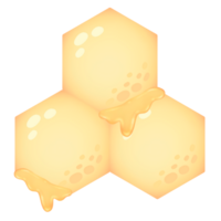 The bright yellow honeycomb of a little bee. png