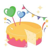 Trendy Cut Cake vector