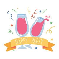 Trendy Happy Party vector