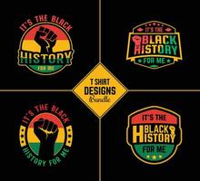 Black history month t shirt design bundle template set with black history quote and vector shape