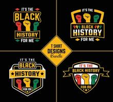 Black history month t shirt design bundle template set with black history quote and vector shape