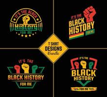 Black history month t shirt design bundle template set with black history quote and vector shape