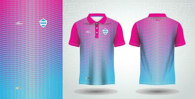 blue pink polo sport shirt sublimation jersey template design mockup vector