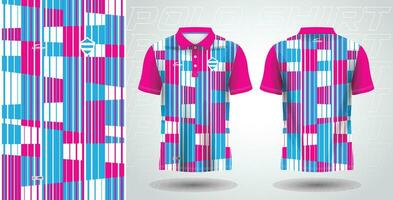 blue pink polo sport shirt sublimation jersey template design mockup vector