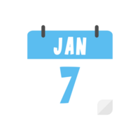 Januar 7 .. Kalender Symbol auf transparent Hintergrund png