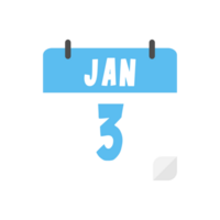 janvier 3e calendrier icône sur transparent Contexte png