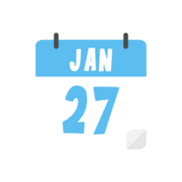 january 27th calendar icon on transparent background png