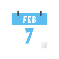 February 7th calendar icon on transparent background png