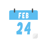 febbraio 24 calendario icona su trasparente sfondo png