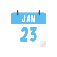 january 23th calendar icon on transparent background png