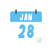 january 28th calendar icon on transparent background png