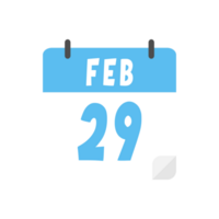 February 29th calendar icon on transparent background png
