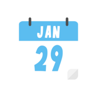 january 29th calendar icon on transparent background png