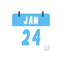 january 24th calendar icon on transparent background png